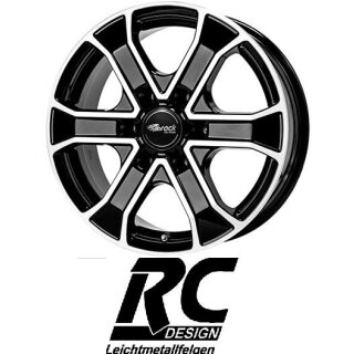 RC-Design RC31 7X17 6/130 ET57 Schwarz Front-poliert